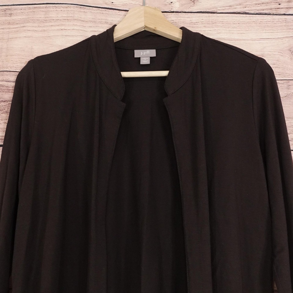 J. Jill Cardigan Sweater Womens Small Brown Stretch Open Front Lightweight‎ Knit - Picture 2 of 6